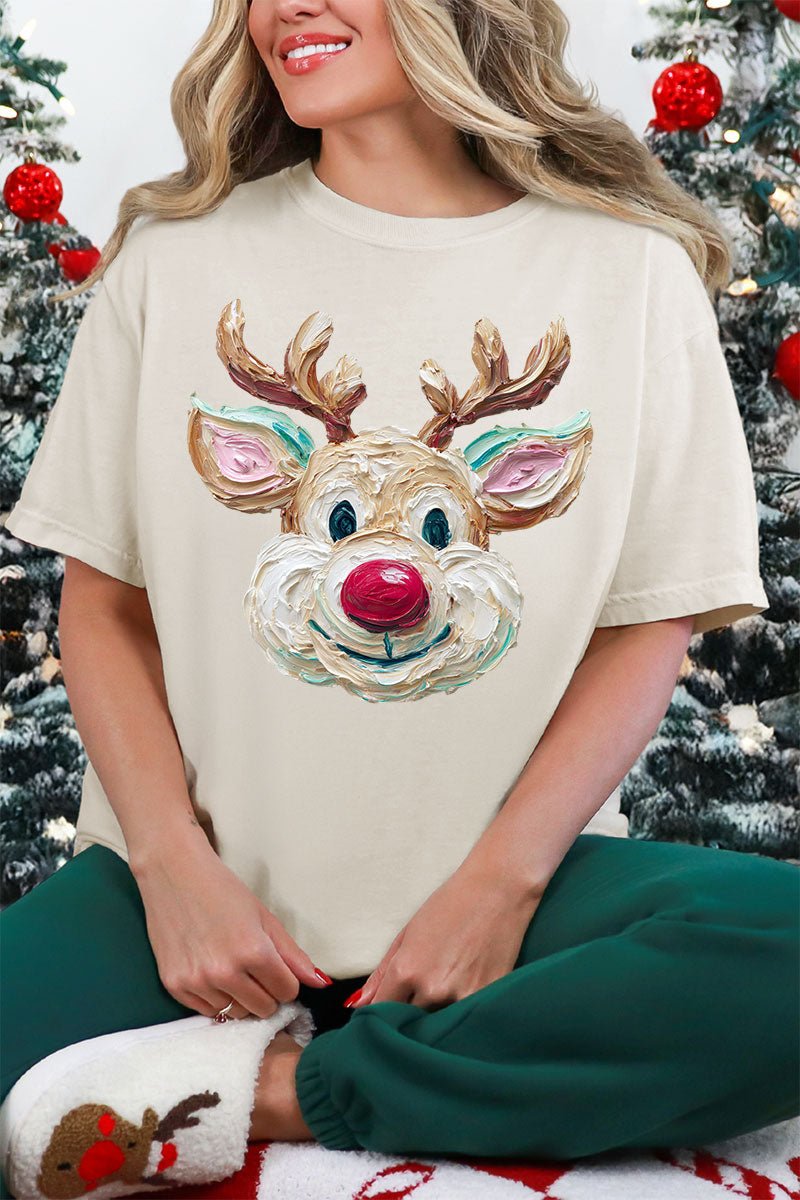The Colorful Painted Deer Comfort Colors Adult Ring - Spun Cotton Tee - Wholesale Accessory Market