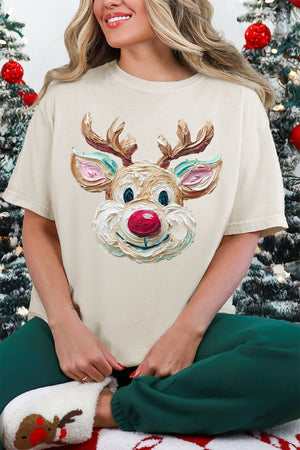 The Colorful Painted Deer Comfort Colors Adult Ring - Spun Cotton Tee - Wholesale Accessory Market