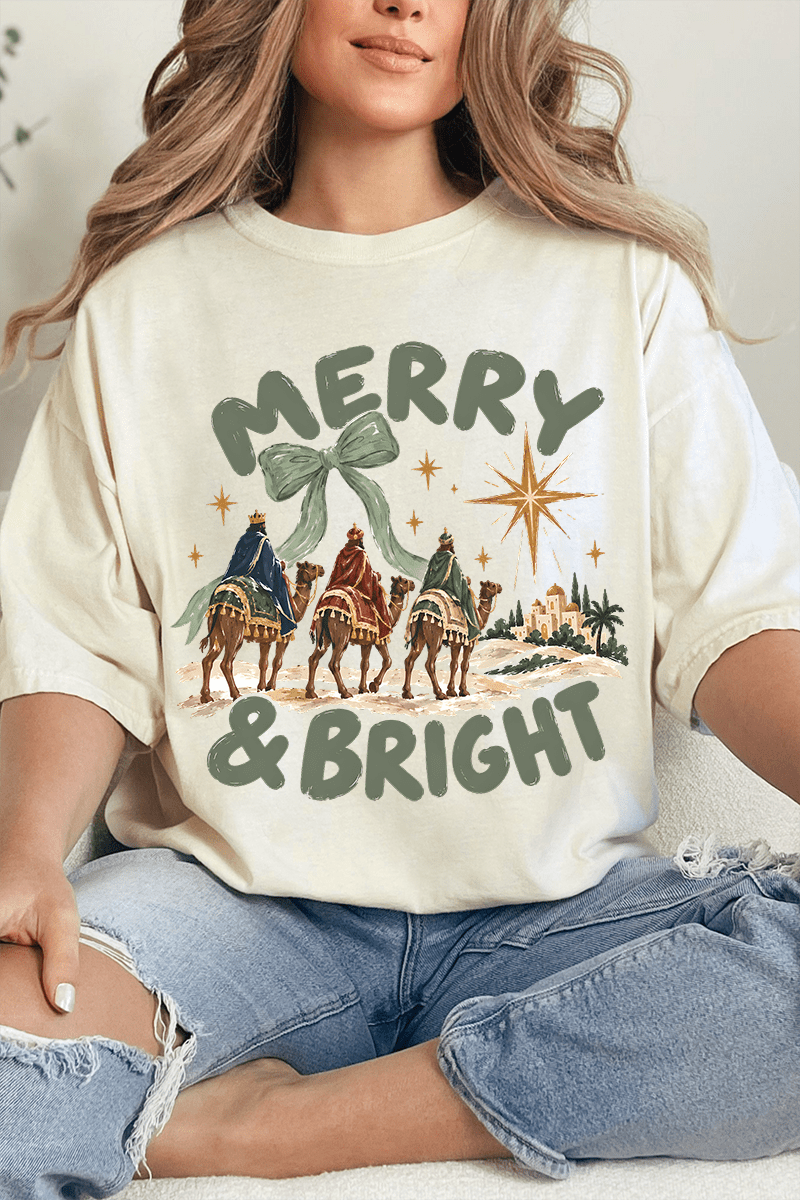Three Kings Merry & Bright Comfort Colors Adult Ring-Spun Cotton Tee - Wholesale Accessory Market