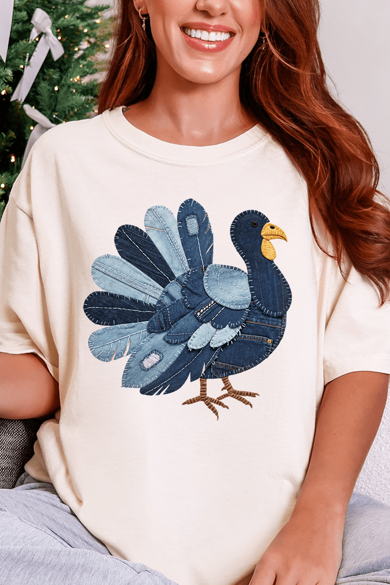 Turkey In Stitches Comfort Colors Adult Ring - Spun Cotton Tee - Wholesale Accessory Market
