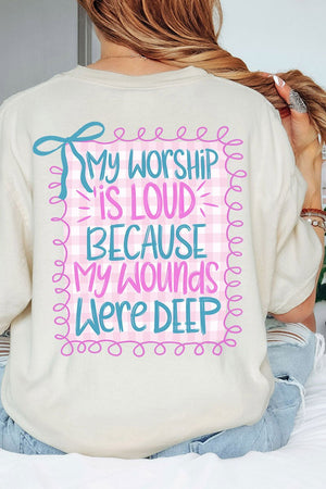 Worship Loud Front & Back Design Comfort Colors Adult Ring - Spun Cotton Tee - Wholesale Accessory Market