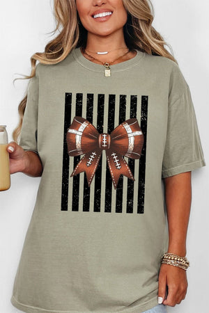 Black Varsity Bow Comfort Colors Adult Ring-Spun Cotton Tee - Wholesale Accessory Market
