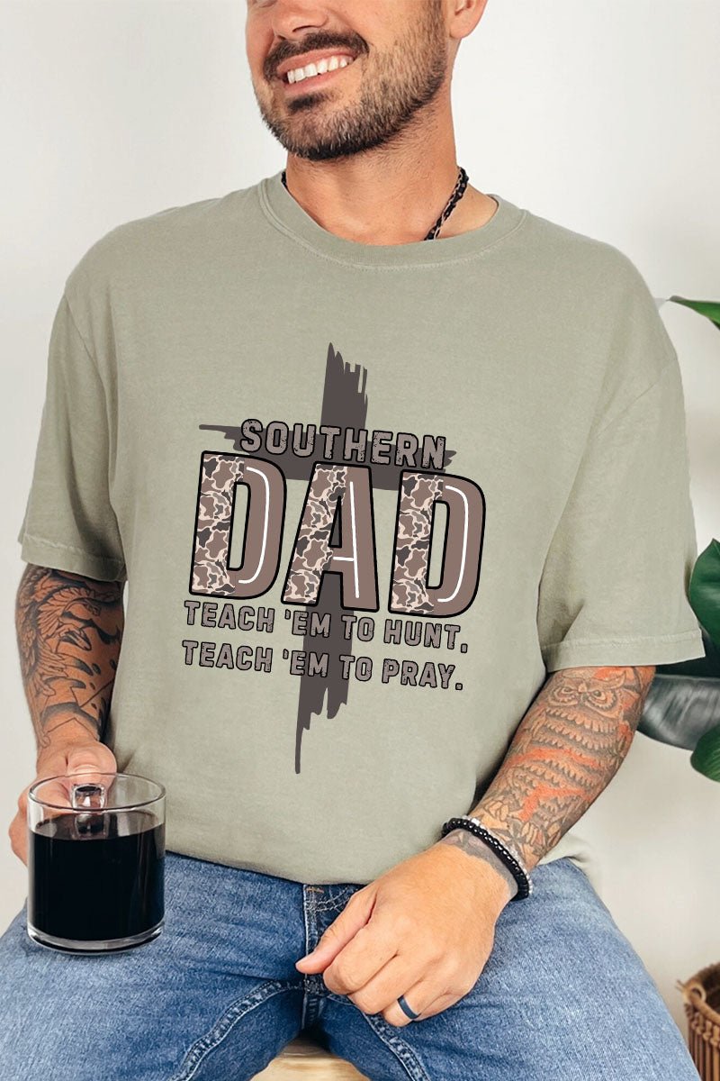 Camo Southern Dad Comfort Colors Adult Ring - Spun Cotton Tee - Wholesale Accessory Market