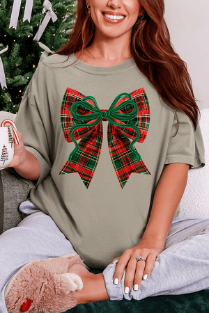 Christmas Plaid Coquette Comfort Colors Adult Ring - Spun Cotton Tee - Wholesale Accessory Market