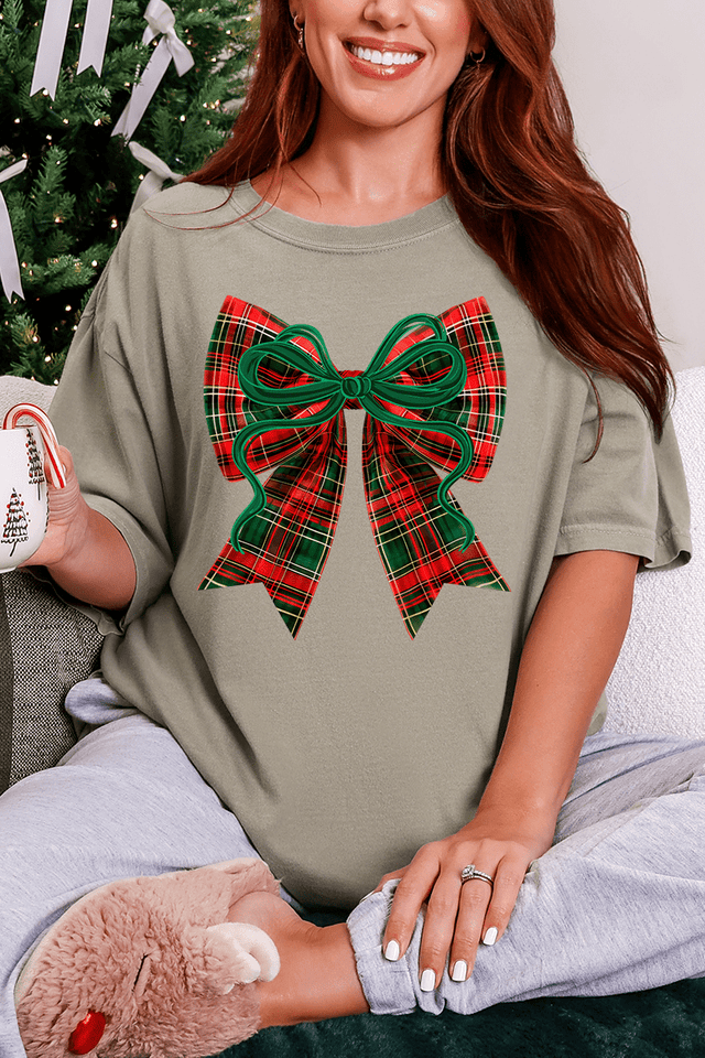 Christmas Plaid Coquette Comfort Colors Adult Ring - Spun Cotton Tee - Wholesale Accessory Market