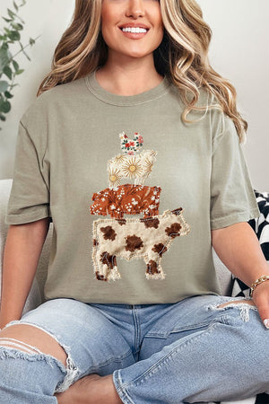 Faux Patchwork Farm Animals Comfort Colors Adult Ring - Spun Cotton Tee - Wholesale Accessory Market
