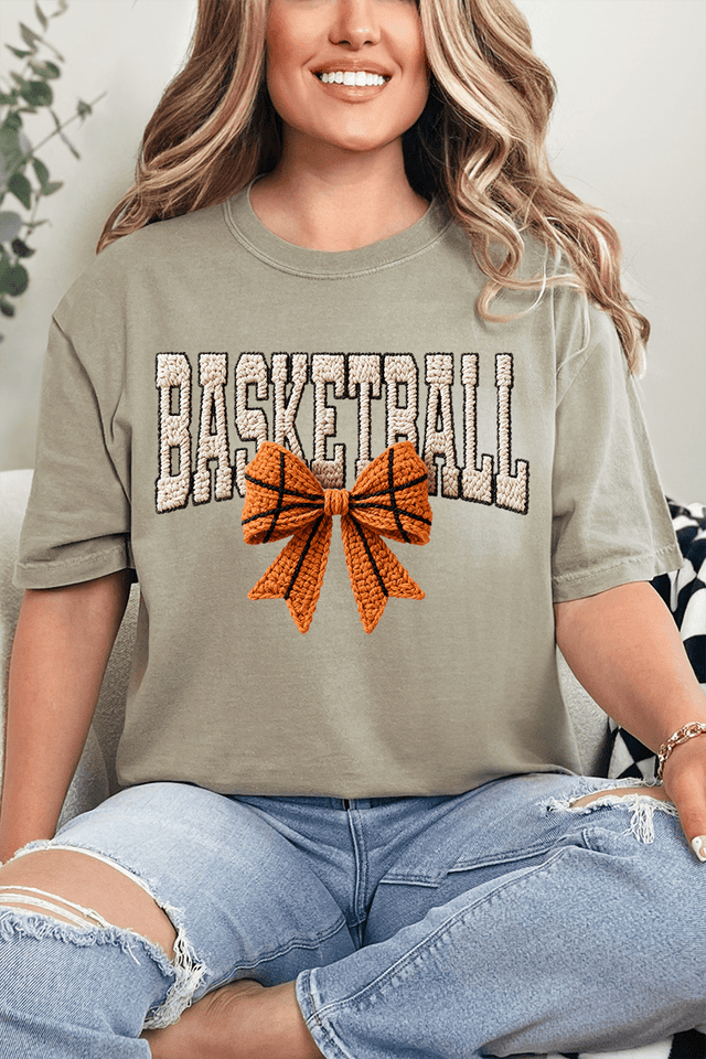 Faux Yarn Basketball Coquette Comfort Colors Adult Ring - Spun Cotton Tee - Wholesale Accessory Market