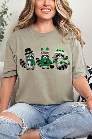Faux Yarn Clover Crew Comfort Colors Adult Ring - Spun Cotton Tee - Wholesale Accessory Market