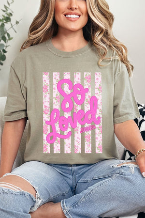 Floral So Loved Comfort Colors Adult Ring - Spun Cotton Tee - Wholesale Accessory Market
