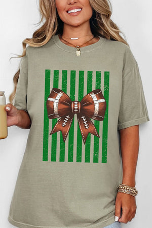Green Varsity Bow Comfort Colors Adult Ring-Spun Cotton Tee - Wholesale Accessory Market