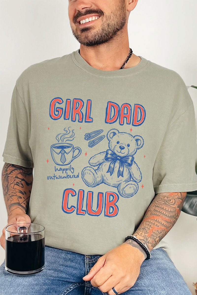 Happily Outnumbered Girl Dad Club Comfort Colors Adult Ring - Spun Cotton Tee - Wholesale Accessory Market