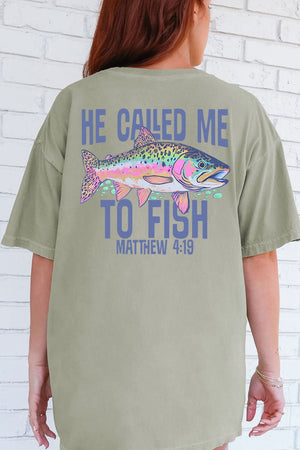 He Called Me To Fish Front & Back Comfort Colors Adult Ring - Spun Cotton Tee - Wholesale Accessory Market
