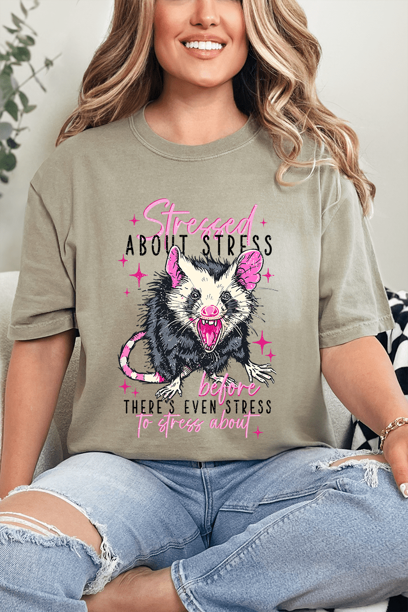 Stressed About Stress Comfort Colors Adult Ring - Spun Cotton Tee - Wholesale Accessory Market