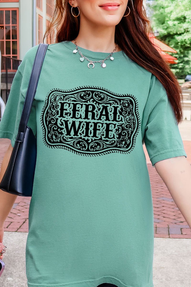 Belt Buckle Feral Wife Comfort Colors Adult Ring-Spun Cotton Tee - Wholesale Accessory Market