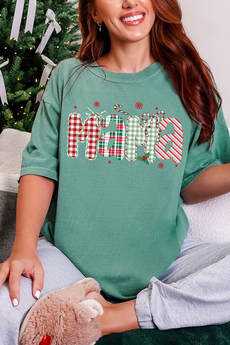 Candy Cane Lane Mama Comfort Colors Adult Ring - Spun Cotton Tee - Wholesale Accessory Market
