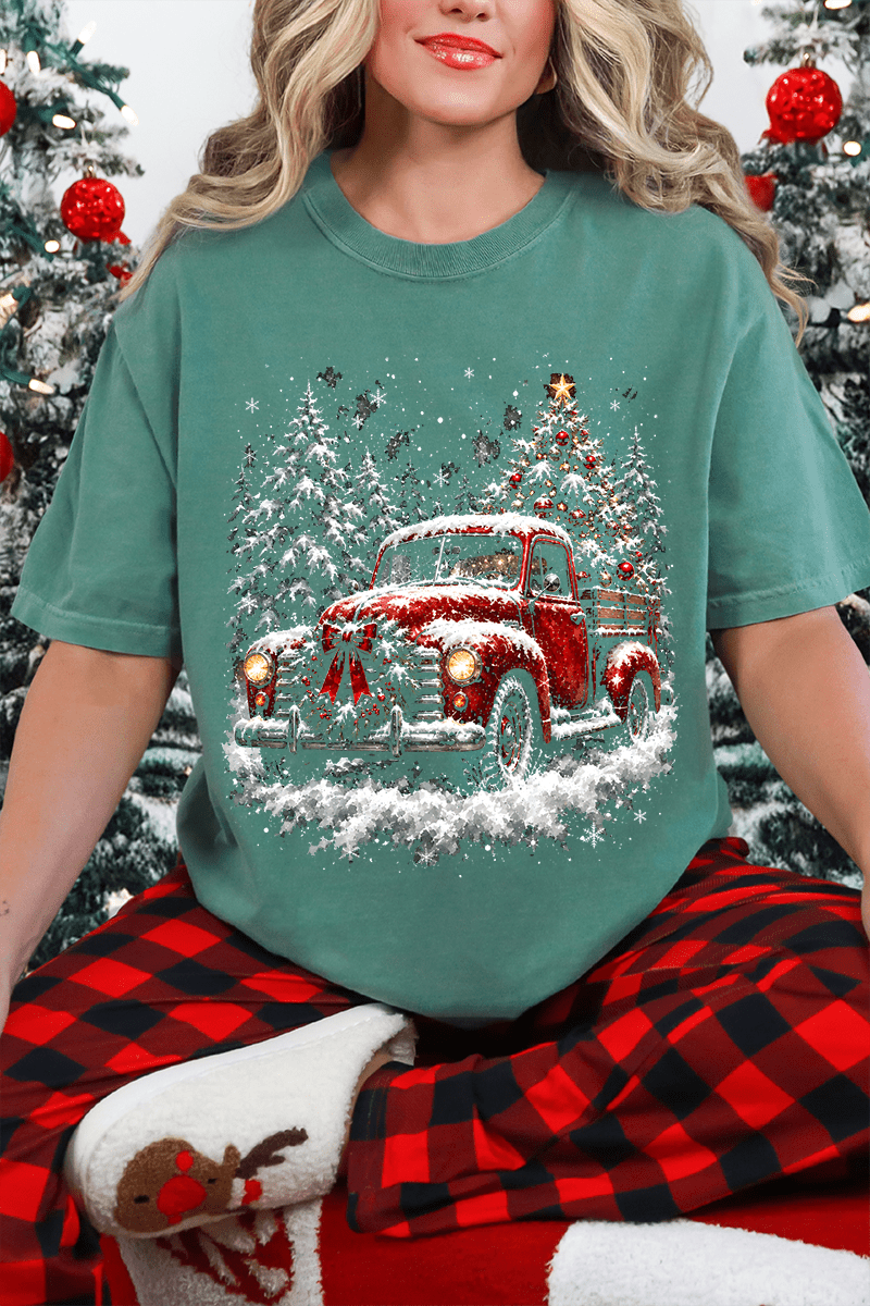 Evergreen Christmas Drive Comfort Colors Adult Ring-Spun Cotton Tee - Wholesale Accessory Market