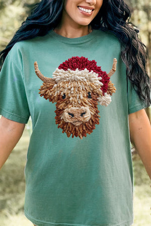 Faux Yarn Highland Cow Comfort Colors Adult Ring - Spun Cotton Tee - Wholesale Accessory Market