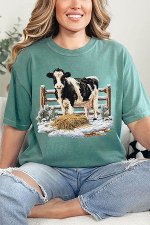Faux Yarn Moo In The Snow Comfort Colors Adult Ring - Spun Cotton Tee - Wholesale Accessory Market