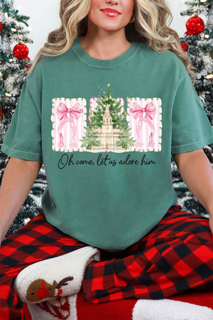 Notes Oh Come Let Us Adore Him Comfort Colors Adult Ring - Spun Cotton Tee - Wholesale Accessory Market