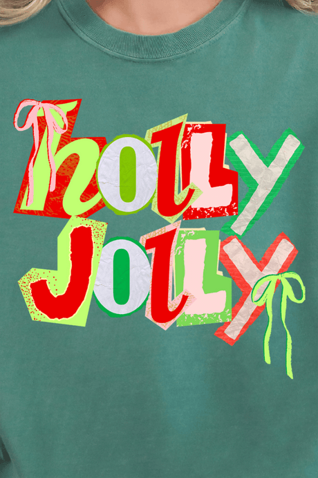 Retro Holly Jolly Comfort Colors Adult Ring - Spun Cotton Tee - Wholesale Accessory Market