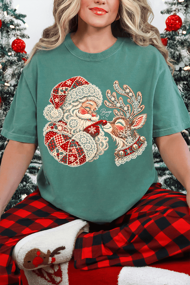 Santa's Christmas Boop Comfort Colors Adult Ring-Spun Cotton Tee - Wholesale Accessory Market