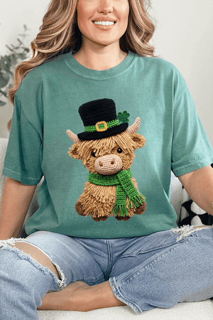 Shamrock & Moo Faux Yarn Comfort Colors Adult Ring - Spun Cotton Tee - Wholesale Accessory Market