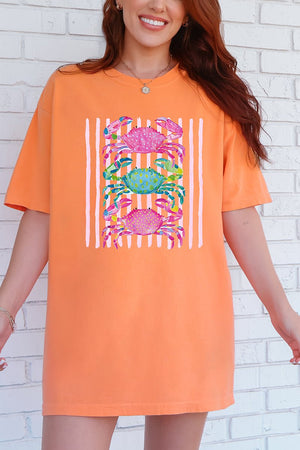 Striped Crabby Crew Comfort Colors Adult Ring - Spun Cotton Tee - Wholesale Accessory Market