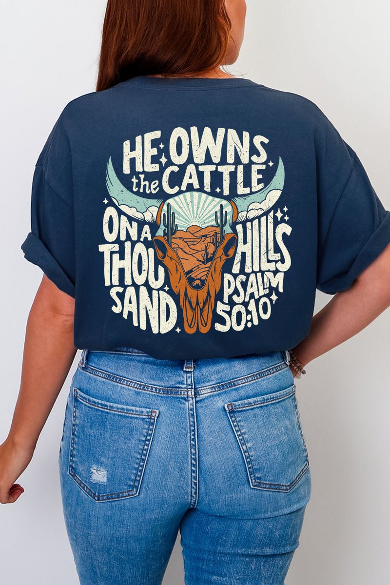 On A Thousand Hills Front & Back Comfort Colors Adult Ring - Spun Cotton Tee - Wholesale Accessory Market