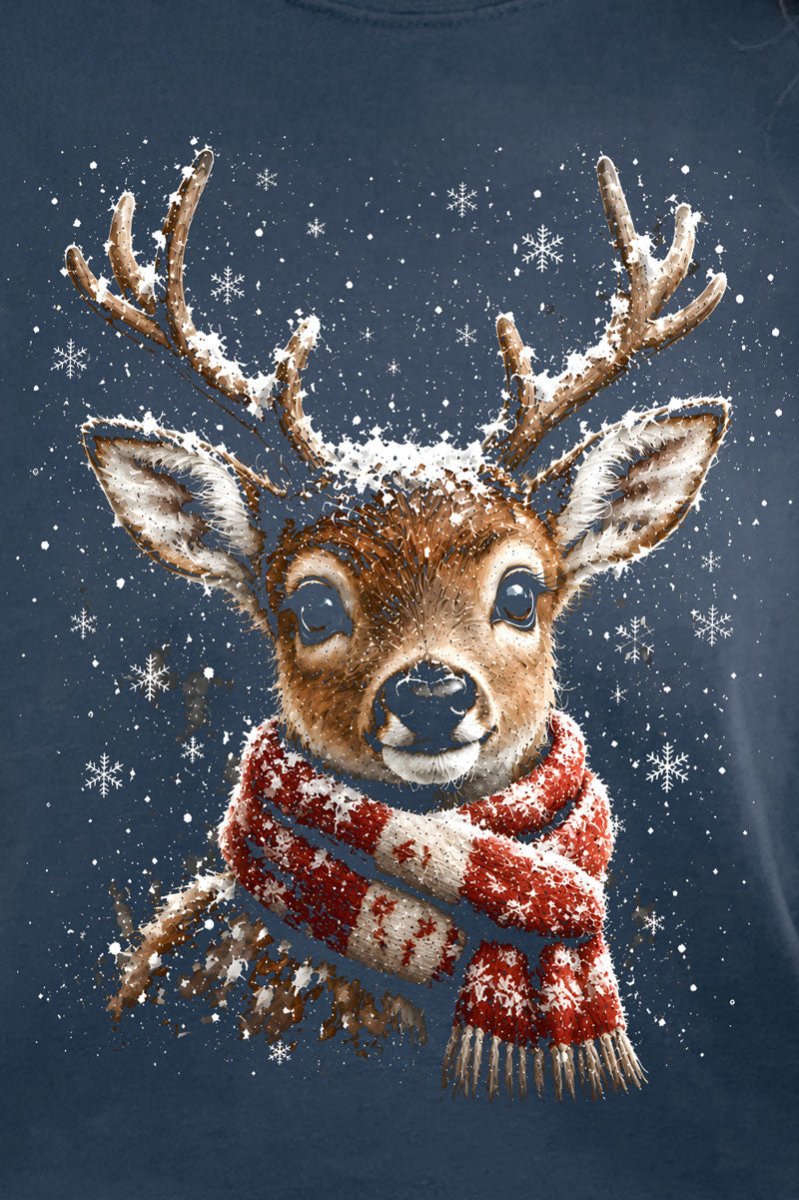 Snow Kissed Reindeer Comfort Colors Adult Ring-Spun Cotton Tee - Wholesale Accessory Market