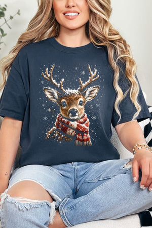 Snow Kissed Reindeer Comfort Colors Adult Ring-Spun Cotton Tee - Wholesale Accessory Market