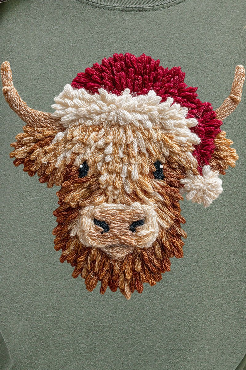 Faux Yarn Highland Cow Comfort Colors Adult Ring - Spun Cotton Tee - Wholesale Accessory Market