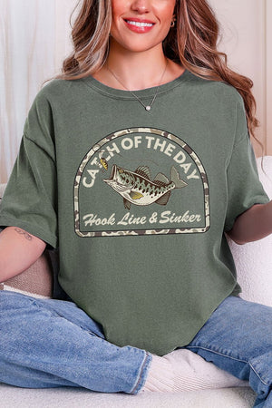 Hook Line & Sinker Cream Comfort Colors Adult Ring-Spun Cotton Tee - Wholesale Accessory Market