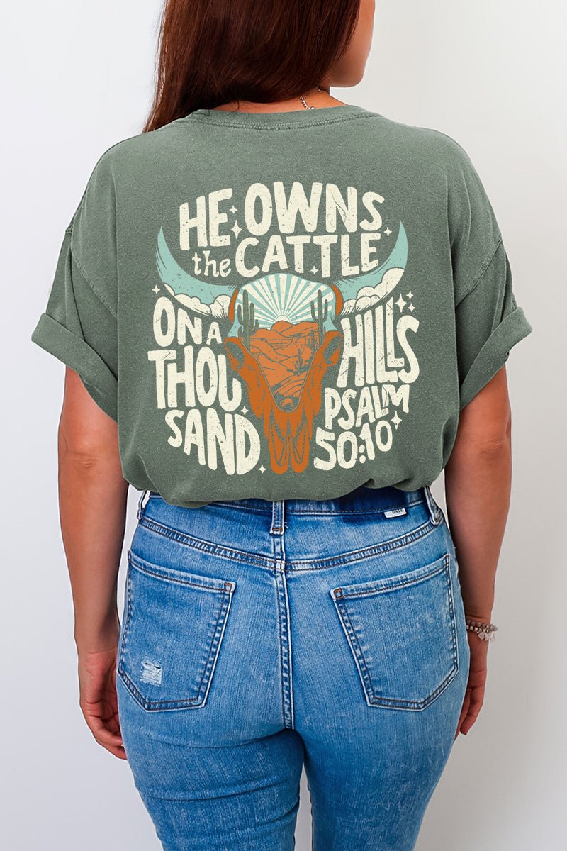 On A Thousand Hills Front & Back Comfort Colors Adult Ring - Spun Cotton Tee - Wholesale Accessory Market