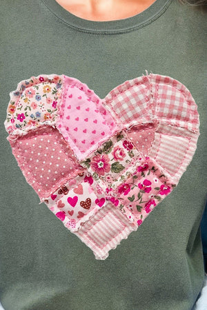 Patchwork Heart Comfort Colors Adult Ring - Spun Cotton Tee - Wholesale Accessory Market