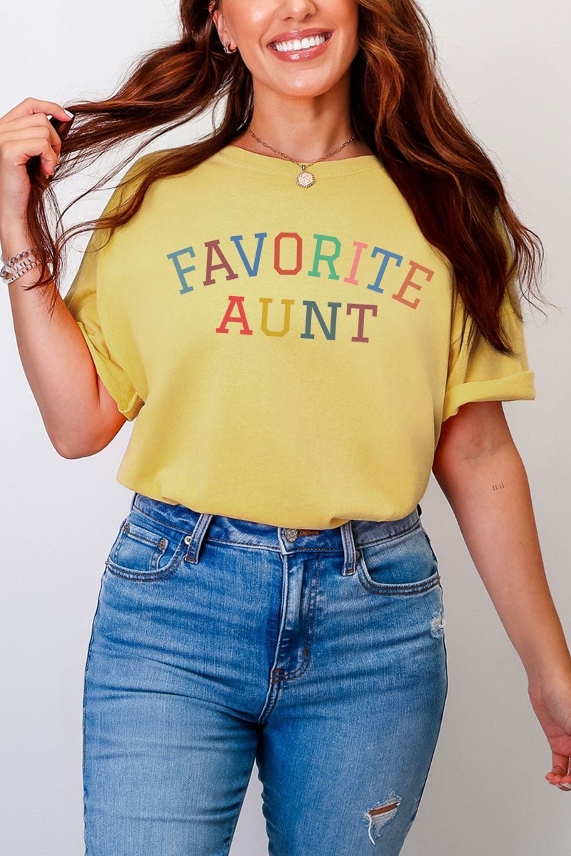 Always The Favorite Aunt Comfort Colors Adult Ring-Spun Cotton Tee - Wholesale Accessory Market