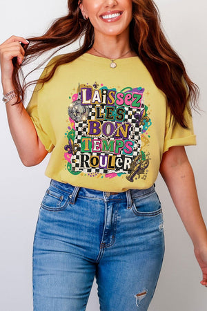 Bold Laissez Les Bon Temps Rouler Comfort Colors Adult Ring - Spun Cotton Tee - Wholesale Accessory Market