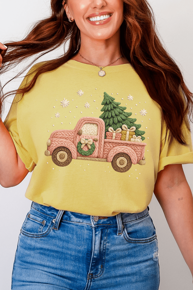 Faux Yarn Holly Jolly Haul Comfort Colors Adult Ring - Spun Cotton Tee - Wholesale Accessory Market