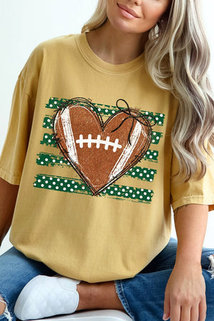 Green Football Sweetheart Comfort Colors Adult Ring-Spun Cotton Tee - Wholesale Accessory Market