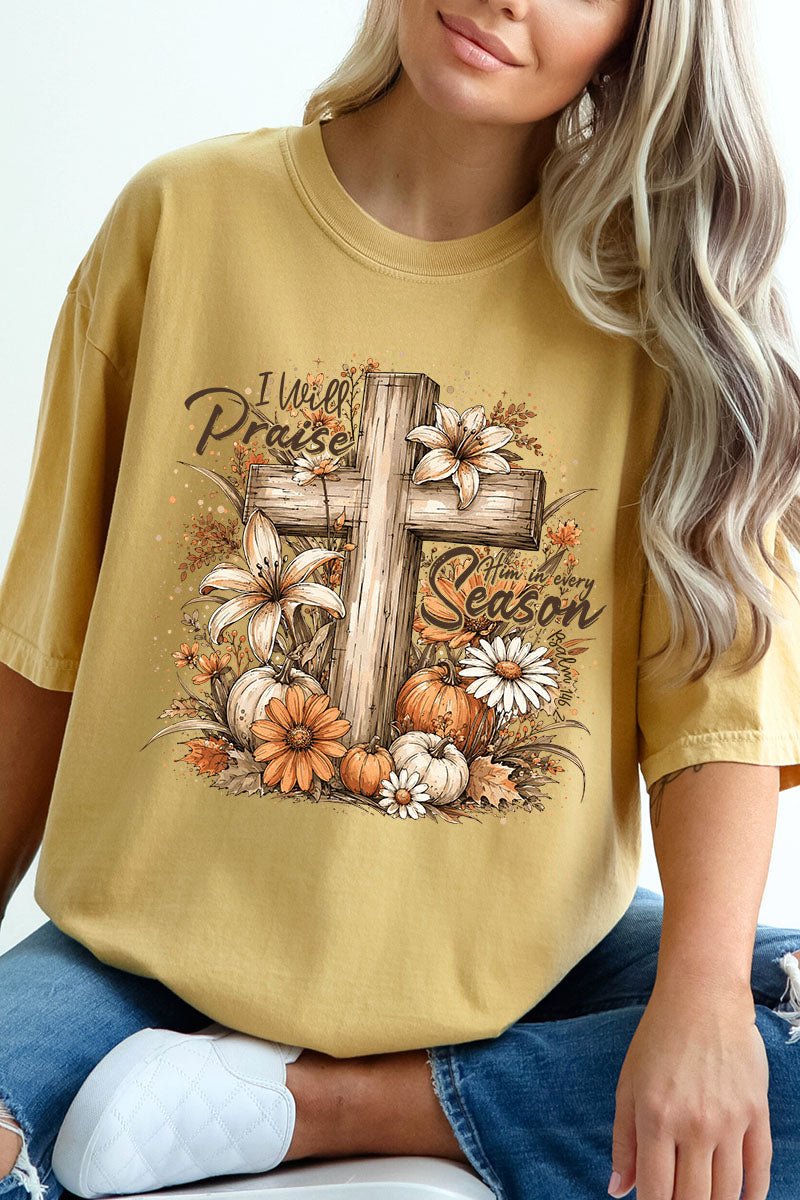 Harvest Praise Cross Comfort Colors Adult Ring-Spun Cotton Tee - Wholesale Accessory Market