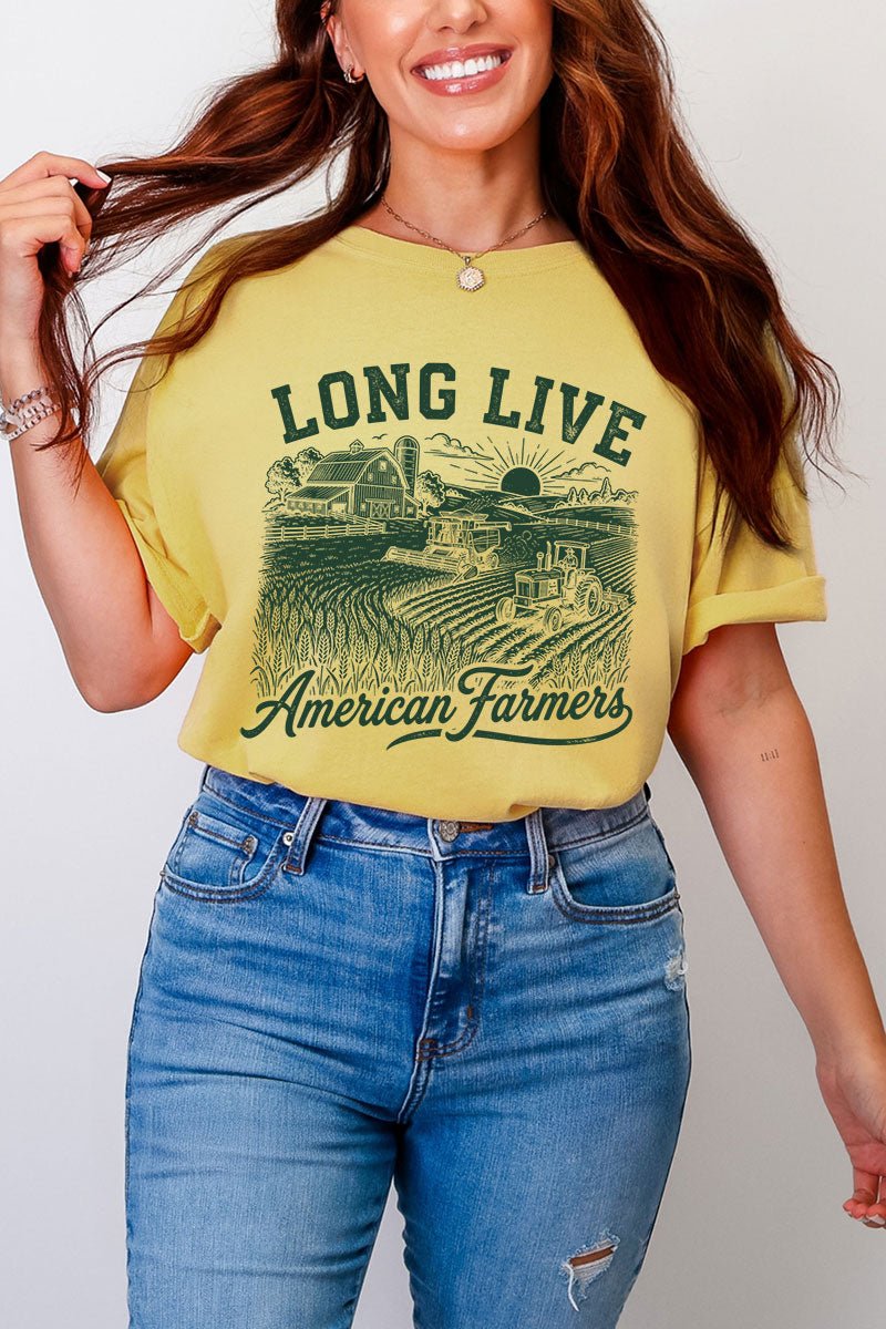 Long Live American Farmers Comfort Colors Adult Ring-Spun Cotton Tee - Wholesale Accessory Market