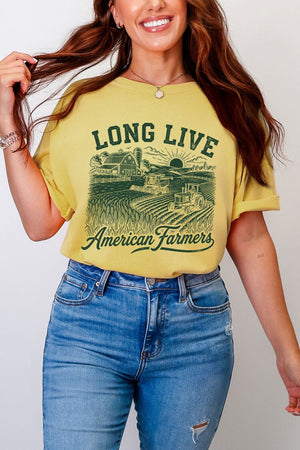 Long Live American Farmers Comfort Colors Adult Ring-Spun Cotton Tee - Wholesale Accessory Market