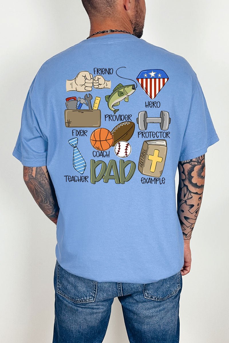 Dad Things Front & Back Comfort Colors Adult Ring - Spun Cotton Tee - Wholesale Accessory Market