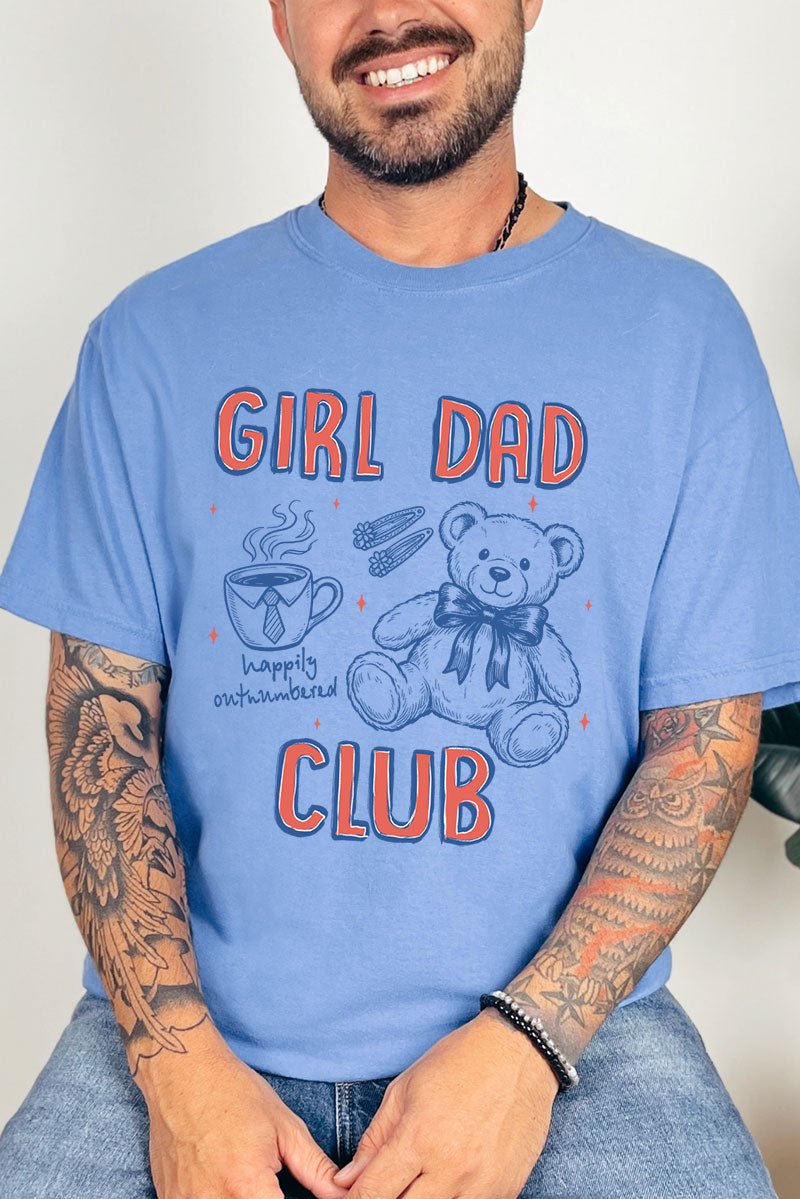Happily Outnumbered Girl Dad Club Comfort Colors Adult Ring - Spun Cotton Tee - Wholesale Accessory Market
