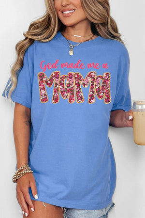 Pink God Made Me A Mama Comfort Colors Adult Ring - Spun Cotton Tee - Wholesale Accessory Market