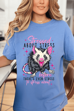Stressed About Stress Comfort Colors Adult Ring - Spun Cotton Tee - Wholesale Accessory Market