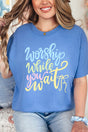 Worship While You Wait Comfort Colors Adult Ring - Spun Cotton Tee - Wholesale Accessory Market