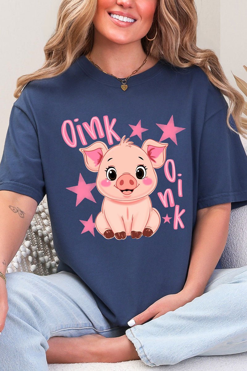 Oink Oink Shake Full Front & Back Design Comfort Colors Adult Ring-Spun Cotton Tee - Wholesale Accessory Market