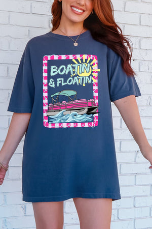 Sunny Boatin & Floatin Comfort Colors Adult Ring - Spun Cotton Tee - Wholesale Accessory Market