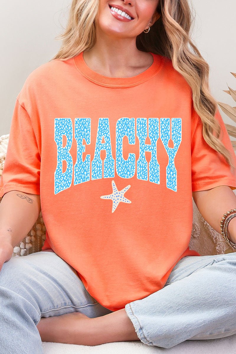 Coastal Beachy Leopard Comfort Colors Adult Ring - Spun Cotton Tee - Wholesale Accessory Market