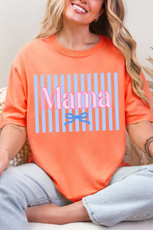 Mama Striped Comfort Colors Adult Ring - Spun Cotton Tee - Wholesale Accessory Market